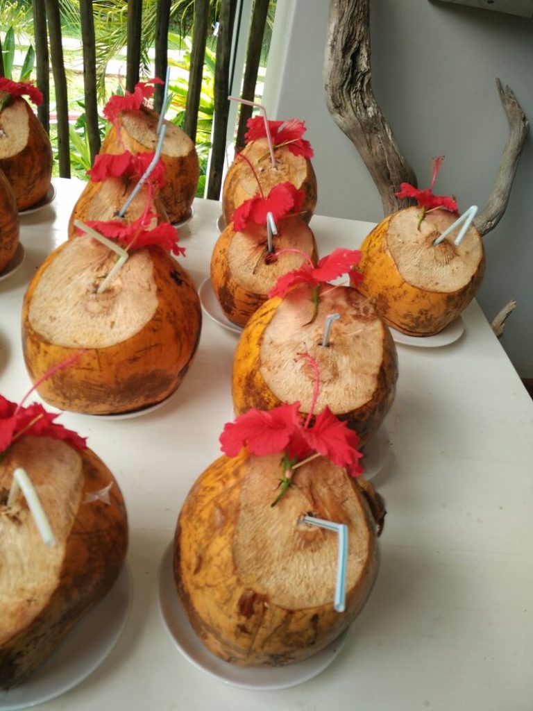 coconut water ready to drink at the party